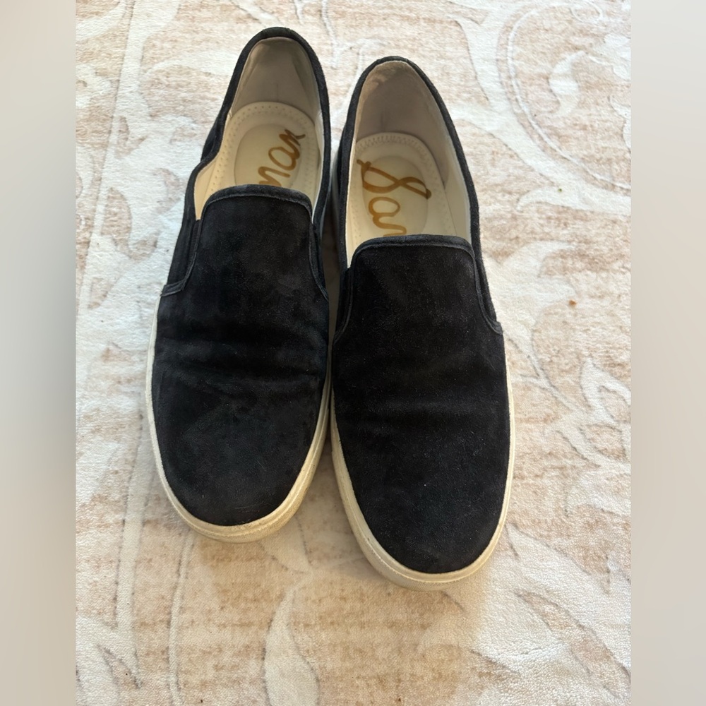 Sam Edelman Black Slip-On Sneakers Size 9.5 Suede
